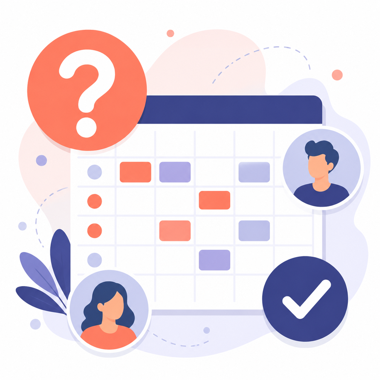 Illustration of a scheduling question with a rota grid